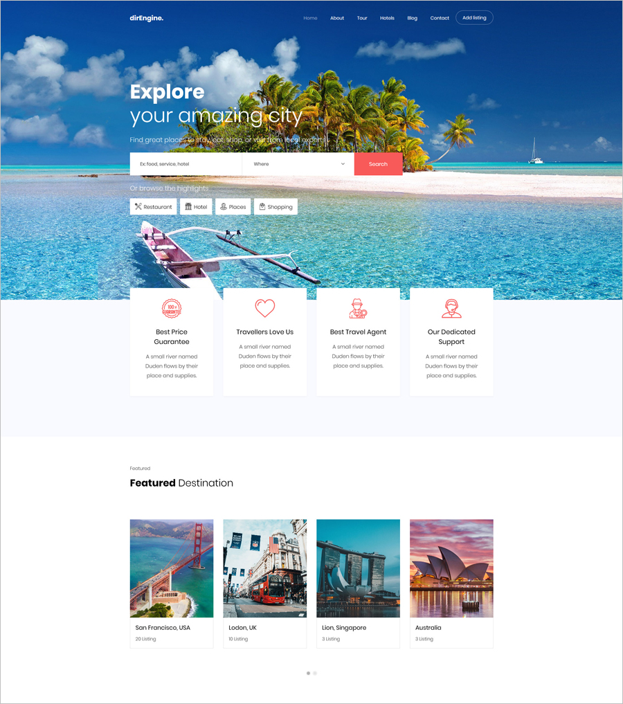 tourism website templates in php free download