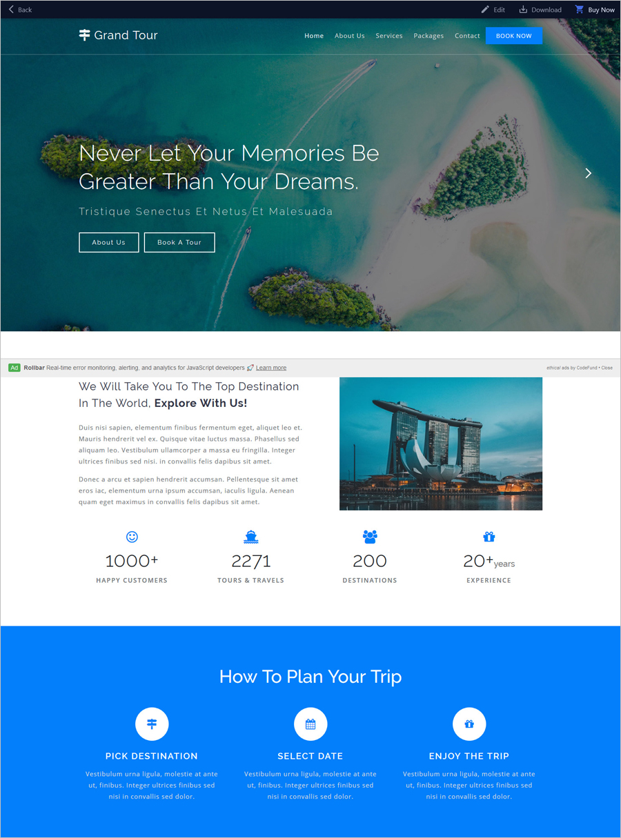 20 Best Free Travel Website Templates and WP Themes
