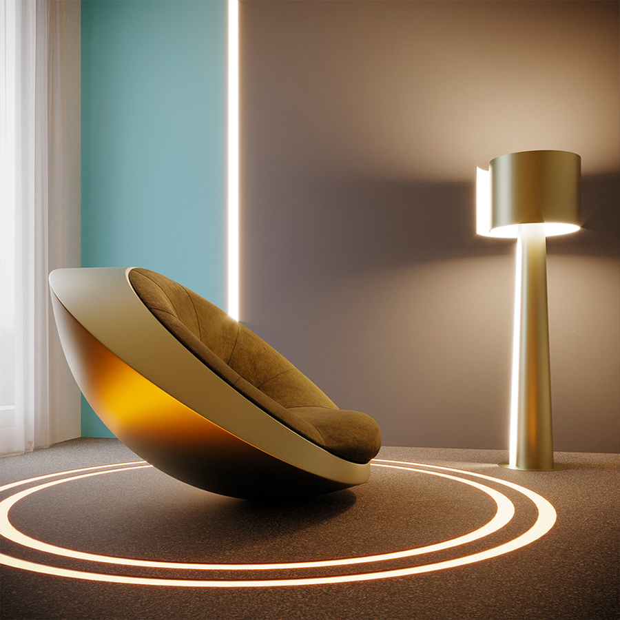 Futuristic UFO Rocking Chair by Mavimatt