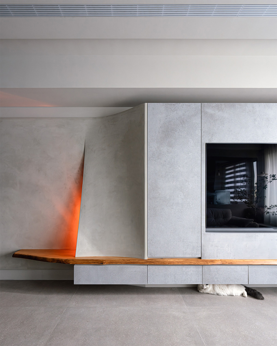 Minimalist and Creative Faux Fireplace by Wei Feng Design Studio