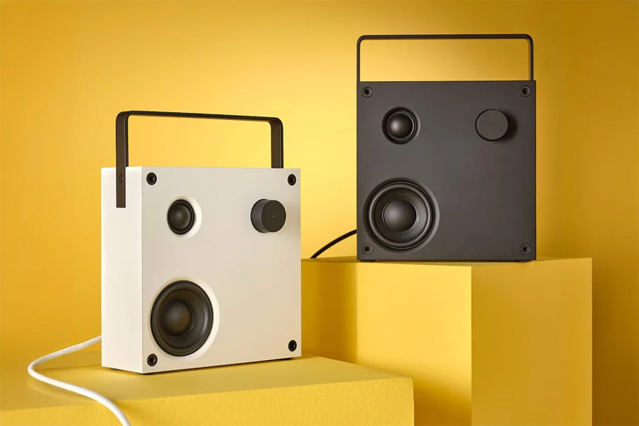 Industrial Elegance of IKEA’s Portable Audio Speaker Vappeby 8×8