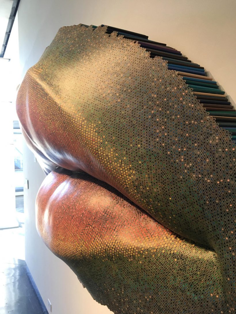 Mark Aeling’s Lips Sculpture from Colored Pencils