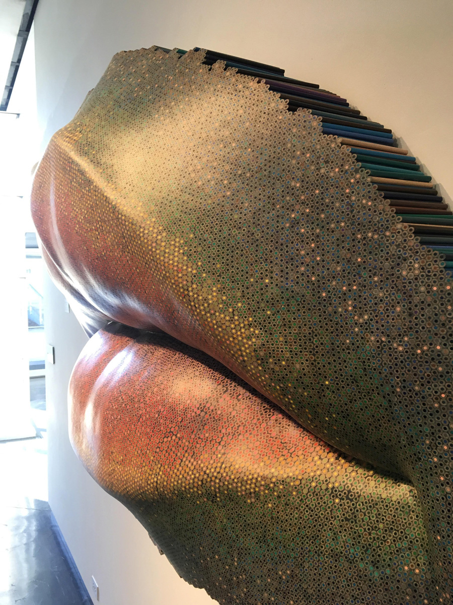 Mark Aeling’s Lips Sculpture from Colored Pencils