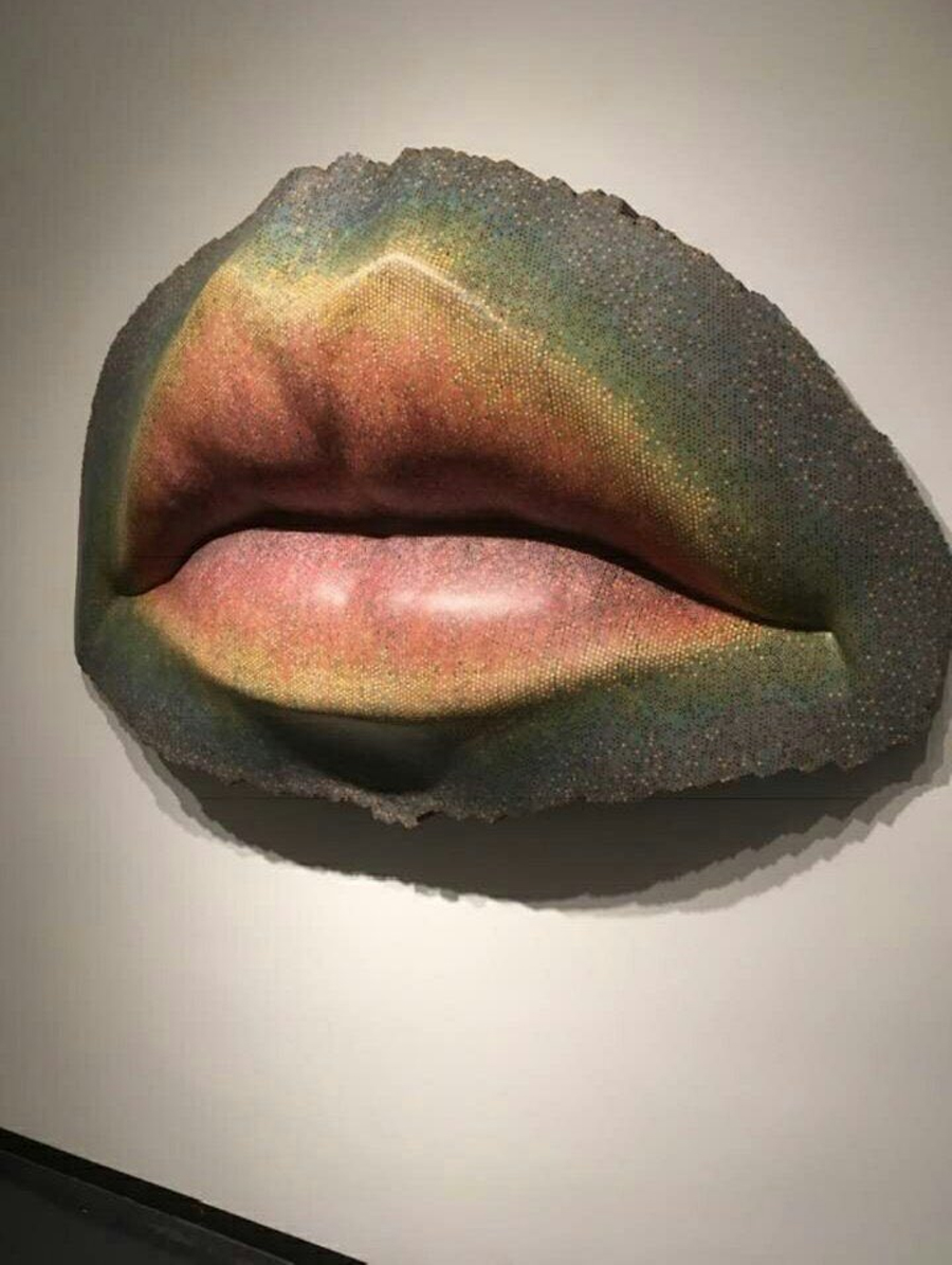 Mark Aeling’s Lips Sculpture from Colored Pencils