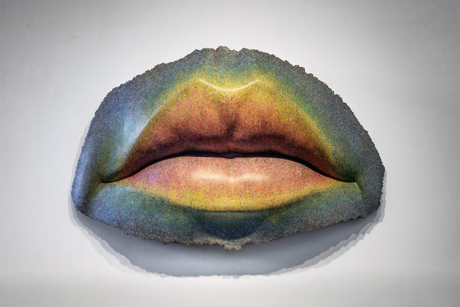 Mark Aeling?s Lips Sculpture from Colored Pencils