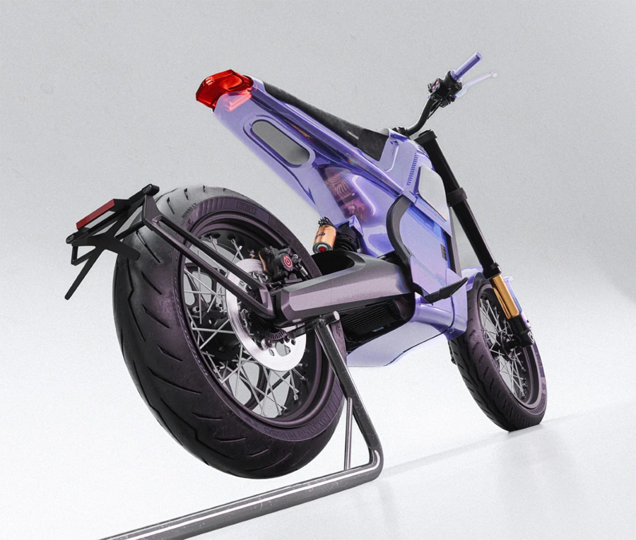 Rediscover the 90s with DAB Motors' Transparent Electric Motorcycle