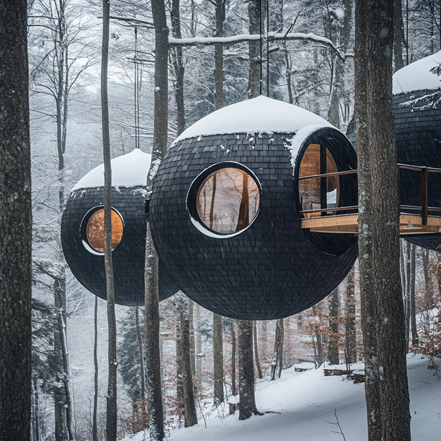 Antony Gibbon Designs Pod-Like Treehouse Sanctuaries