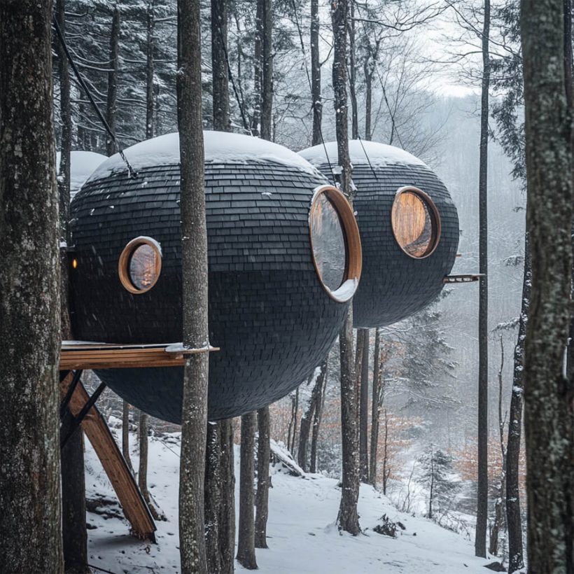 Antony Gibbon Designs Pod-Like Treehouse Sanctuaries