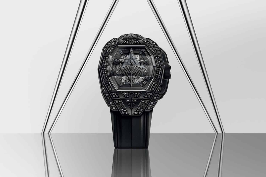 Spirit of Big Bang Sang Bleu All Black Pavé by Hublot