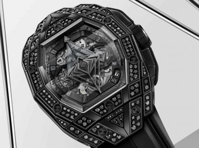 Spirit of Big Bang Sang Bleu All Black Pavé by Hublot